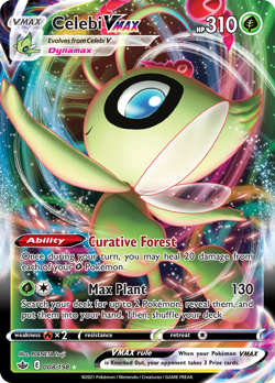 CELEBI VMAX 008/198 HOLO VMAX RARE CHILLING REIGN POKEMON NM - Image 3