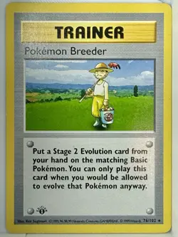 Pokemon Breeder Base Set 1st Edition Trainer Rare 76/102 Wizards 1999 - Image 1