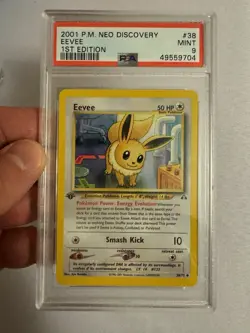 1999 Pokemon - 1st Edition Eevee Non-Holo Neo Discovery 38/75 - PSA 9 Mint! WOTC - Image 2