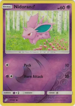 Nidoran Male 57/181 Team Up Reverse Holo Near Mint Pokemon DNA GAMES - Image 1