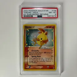 2004 Pokemon Gold Star Ex Team Rocket Returns #108 Torchic Holo PSA 8 NM-MT - Image 1
