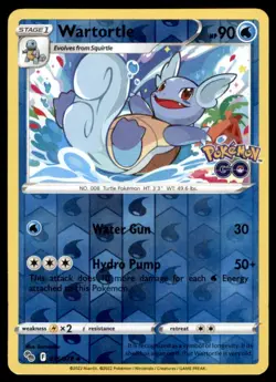 Wartortle 016/078 Uncommon Pokemon GO Pokemon Reverse Holo Lightly Played - Image 1