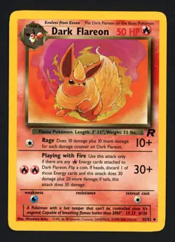 Dark Flareon 35/82 Team Rocket Uncommon Pokemon TCG - Image 1
