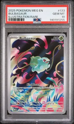 2025 Pokemon Meg EN-Mega Evolution Bulbasaur Illustration Rare PSA 10 #133 - Image 1