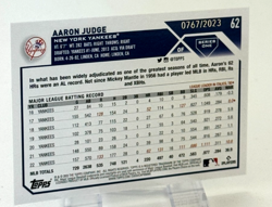 2023 Topps Series 1 - Aaron Judge #62 Gold 767/2023 New York Yankees - Image 2
