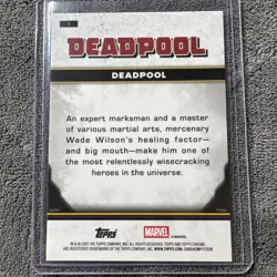 2025 Topps Chrome Deadpool - PINK SHIMMER #1 Deadpool 105/299 - Image 2