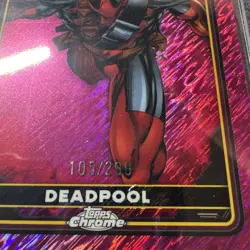 2025 Topps Chrome Deadpool - PINK SHIMMER #1 Deadpool 105/299 - Image 3