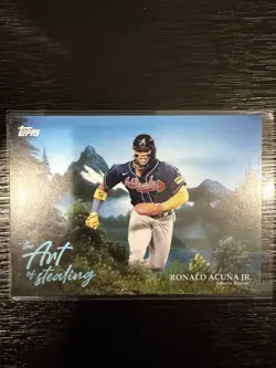 Topps 2025 X Bob Ross The Art of Stealing Ronald Acuna Jr. AOS-5 Atlanta Braves - Image 1
