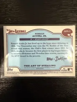 Topps 2025 X Bob Ross The Art of Stealing Ronald Acuna Jr. AOS-5 Atlanta Braves - Image 2