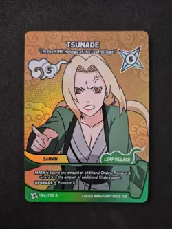 Naruto Mythos TCG, Tsunade, Rare Alt Art, 1. Edition, 104/130, Englisch - Image 1