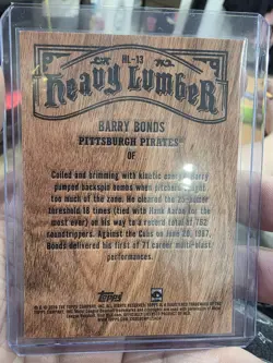 2026 Topps Series 1 Barry Bonds Heavy Lumber SSP Case Hit #HL-13 Pirates - Image 2