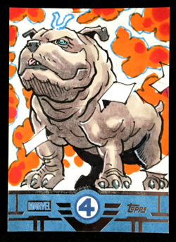 Lockjaw Dog 2026 Topps Finest Fantastic Four 65th SKETCH CARD 1/1 Andy Tiu - Image 1