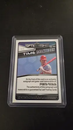 2025 Leaf Optichrome Baseball Pete Rose Time Machine Inscribed Patch Auto 1/1 - Image 3
