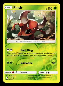 Pinsir 6/149 Sun & Moon LP Reverse Holo Pokemon Card TCG - Image 1