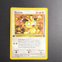 Pokemon Meowth 1st Edition Team Rocket 62/82 Common Basic Card - Image 1