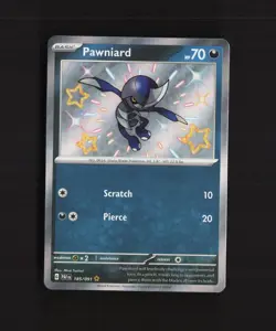 Pawniard 185/091 Paldean Fates Shiny Holo Rare Pokemon Card NM - Image 1
