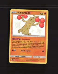 Sudowoodo SV20/SV94 Hidden Fates Shiny Holo Rare Pokemon Card NM - Image 1