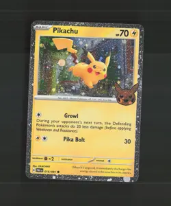 Pikachu 018/091 Paldean Fates Cosmos Holo Rare Pokemon Card NM - Image 1