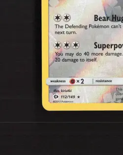 Bewear 112/149 Sun & Moon Reverse Holo Rare Pokemon Card NM - Image 5