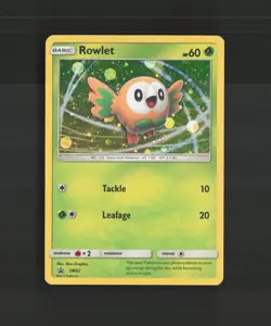 Rowlet SM22 Sun & Moon Black Star Promo Holo Pokemon Card LP - Image 1