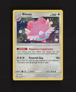 Blissey 153/214 Lost Thunder Cosmos Holo Rare BLEED Pokemon Card NM - Image 1