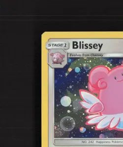 Blissey 153/214 Lost Thunder Cosmos Holo Rare BLEED Pokemon Card NM - Image 3
