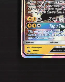 Tapu Koko GX SM50 Sun & Moon Black Star Promo Holo Pokemon Card DMG - Image 5