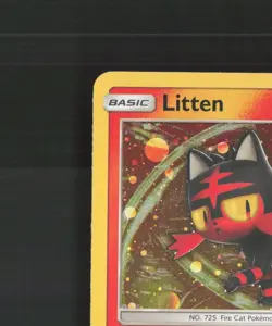Litten SM23 Sun & Moon Black Star Promo Holo Pokemon Card LP - Image 3
