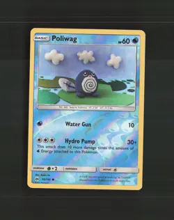 Poliwag 30/149 Sun & Moon Reverse Holo Pokemon Card NM - Image 1