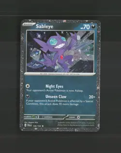 Sableye 136/193 Paldea Evolved Cosmos Holo Rare Holo Pokemon Card NM - Image 1