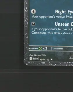 Sableye 136/193 Paldea Evolved Cosmos Holo Rare Holo Pokemon Card NM - Image 5