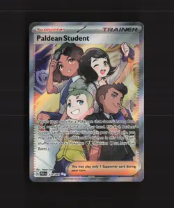 Paldean Student 231/091 Paldean Fates Full Art Ultra Rare Holo Pokemon Card NM - Image 1