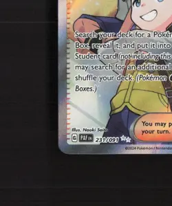 Paldean Student 231/091 Paldean Fates Full Art Ultra Rare Holo Pokemon Card NM - Image 5