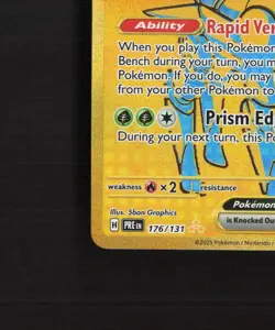 Iron Leaves ex 176/131 Prismatic Evolutions Full Art Ultra Rare Pokemon Card NM - Image 5
