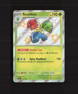 Scovillain 107/091 Paldean Fates Shiny Holo Rare Pokemon Card NM - Image 1