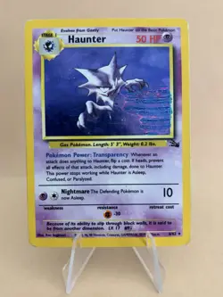 Haunter Pokemon Fossil Holo 6/62 - Ink Stain Error Pokemon Card - Image 1