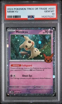 2024 PSA 10 Pokemon Trick or Trade Mimikyu Cosmos Holo 037/091 card - Image 1
