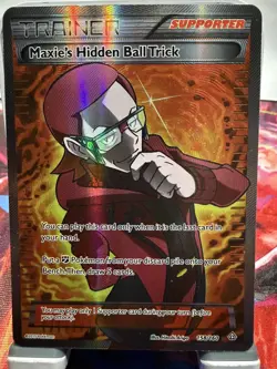 Pokemon Maxie's Hidden Ball Trick Trainer Full Art Holo Card - Image 1