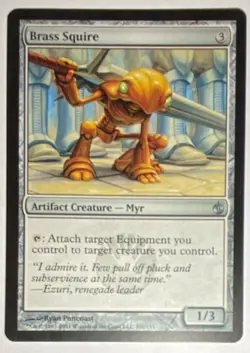 Magic: The Gathering Brass Squire Artifact Creature Mirrodin Besieged Card - Image 1
