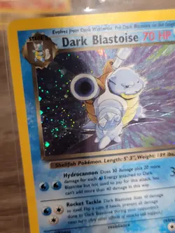 Pokemon Dark Blastoise Team Rocket Holo Rare 70 HP Card 3/82 Swirl - HP - Image 2