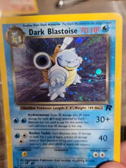 Pokemon Dark Blastoise Team Rocket Holo Rare 70 HP Card 3/82 Swirl - HP - Image 3