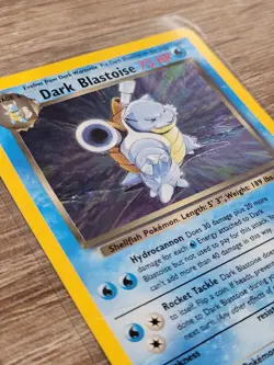 Pokemon Dark Blastoise Team Rocket Holo Rare 70 HP Card 3/82 Swirl - HP - Image 4
