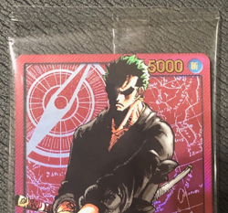 Roronoa Zoro OP01-001 Gold Text Leader Card Only 2024 LECAFIG ONE PIECE Card - Image 3