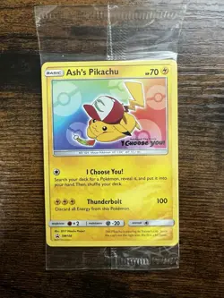 Pokemon Ash's Pikachu SM108 Promo Card Promo 2017 ORIGINAL SEAL - Image 1