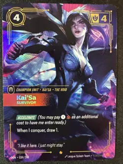 Kai'Sa Survivor OGN-039 Epic Origins Riftbound NM Unplayed Riftbound Card - Image 1