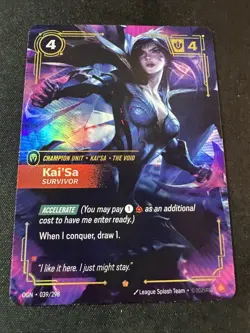 Kai'Sa Survivor OGN-039 Epic Origins Riftbound NM Unplayed Riftbound Card - Image 2
