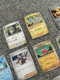 Pokemon Scarlet & Violet 15 Card Bundle - 3 Reverse Holo + Rare Holo Hawlucha - Image 2