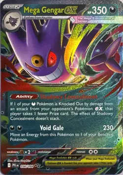 Mega Gengar ex 056/094 Double Rare Phantasmal Flames Pokemon Near Mint - Image 1