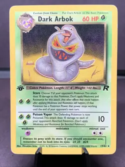 Pokemon TCG 1st Edition Dark Arbok 19/82 Team Rocket Non Holo Rare WOTC VTG 2000 - Image 1