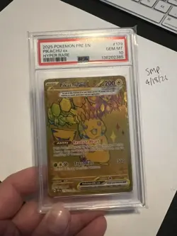 Pokemon Pikachu Ex Prismatic Evolutions Gold PSA 10 179/131 - Image 4